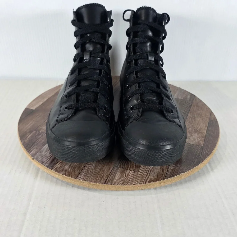 Shoes For Crews Pembroke High Top Slip Resistant Size 12 Black Leather Sneakers